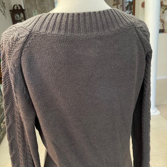 Route 66 Knit Deep V-Neck Tunic Grey Sweater Size XL Women's Clothing - Picture 3 of 6